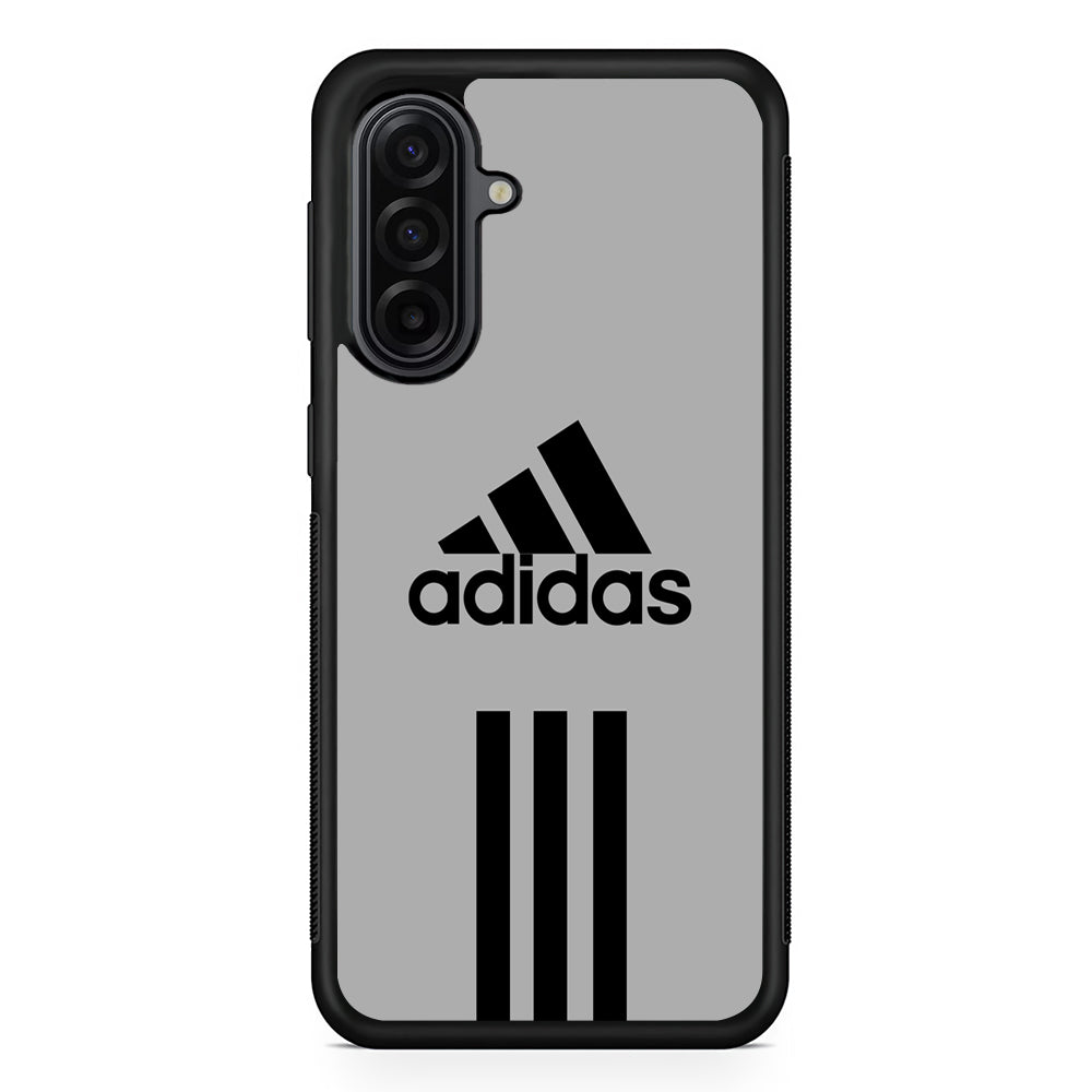 Adidas Gray Three Lines Samsung Galaxy A17 Case | Durable Rubber Samsung Galaxy A17 Phone Case
