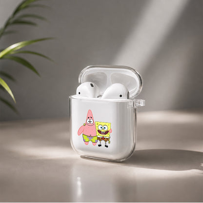 SpongeBob and Patrick Best Friend Protective Clear Case Cover For Apple Airpods | Soft Silicone AirPods 1 / 2 Case | Protective Cover