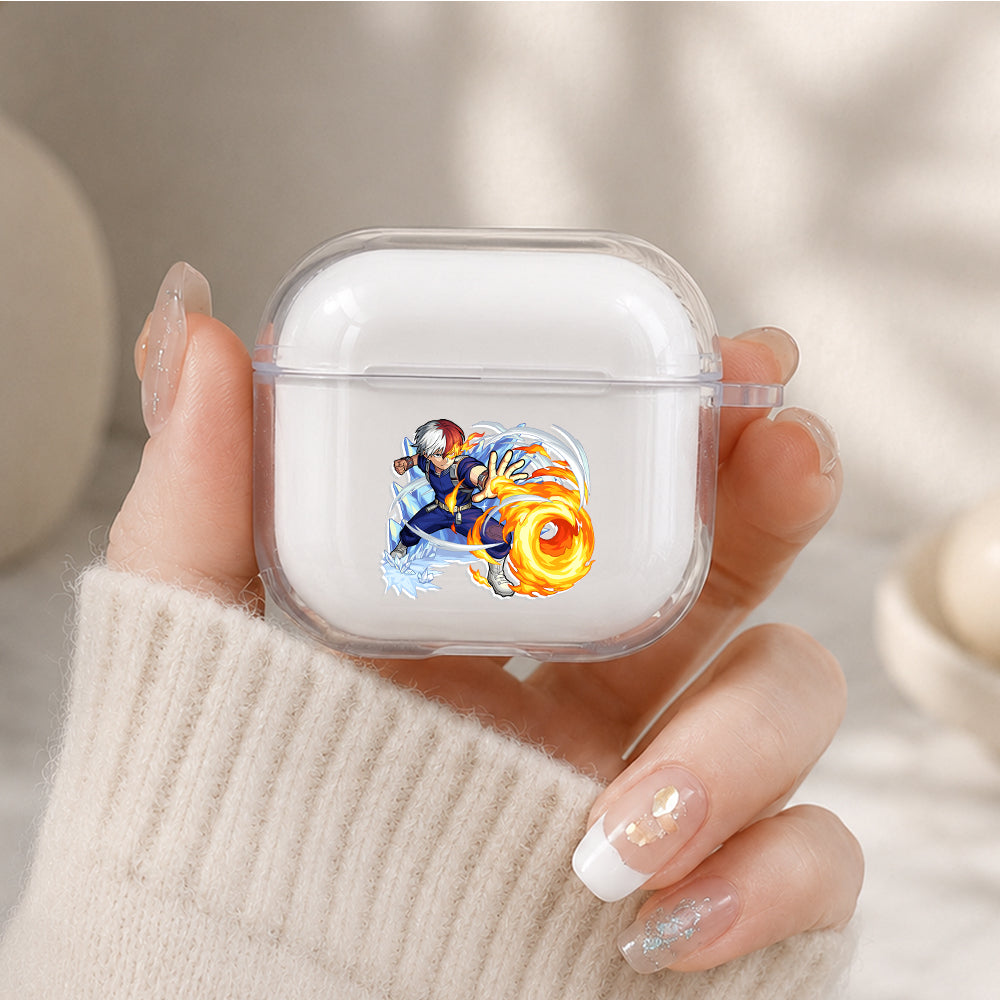 Shoto Todoroki Fire and Ice Protective Apple Airpods 4 Clear Case - Durable Clear Protection