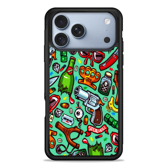 Doodle Sticker Bomb iPhone 18 Pro Case - iPhone 18 Pro Silicone Case