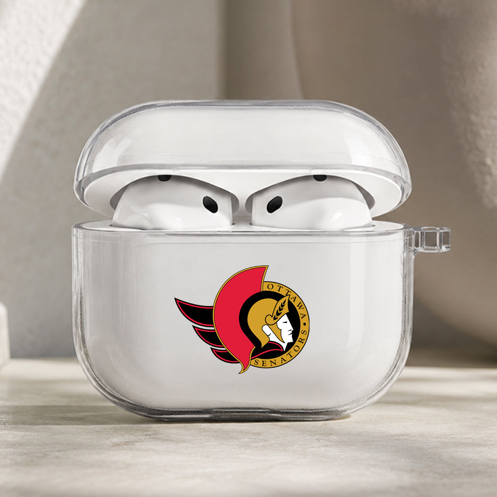 NHL Ottawa Senators Symbol Protective Apple AirPods Pro 3 Clear Case | Shockproof Cover