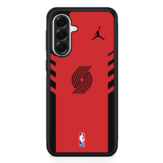 NBA Portland Trail Blazers Red Jordan Samsung Galaxy A56 Case | Samsung Galaxy A56 Protective Rubber Case