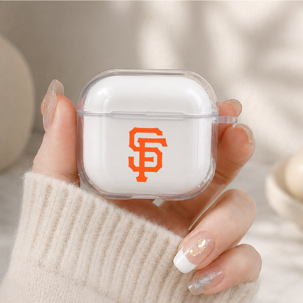 MLB San Francisco Giants Logo Protective Apple Airpods 4 Clear Case - Durable Clear Protection
