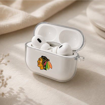 NHL Chicago Blackhawks Symbol Protective Apple AirPods Pro 3 Clear Case | Shockproof Cover