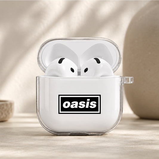 Oasis Iconic Logo Protective Apple Airpods 4 Clear Case - Durable Clear Protection