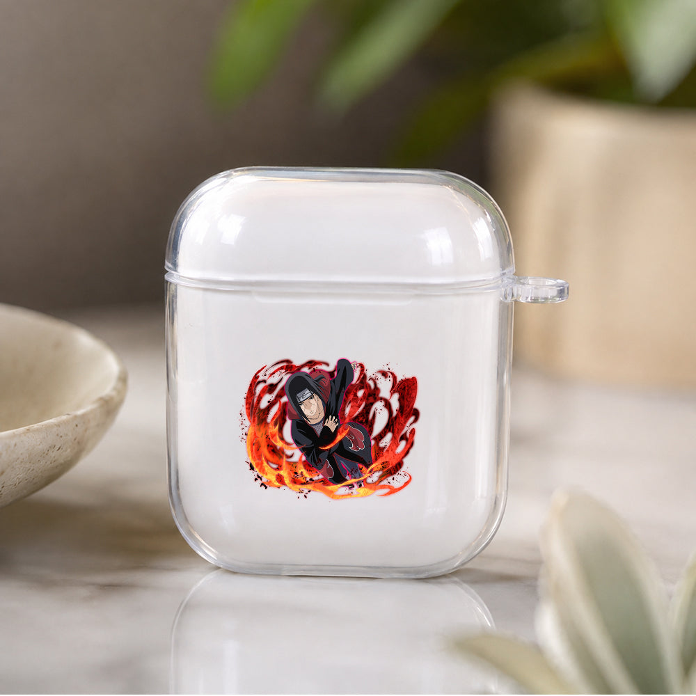 Itachi Uchiha Akatsuki Protective Clear Case Cover For Apple Airpods | Soft Silicone AirPods 1 / 2 Case | Protective Cover