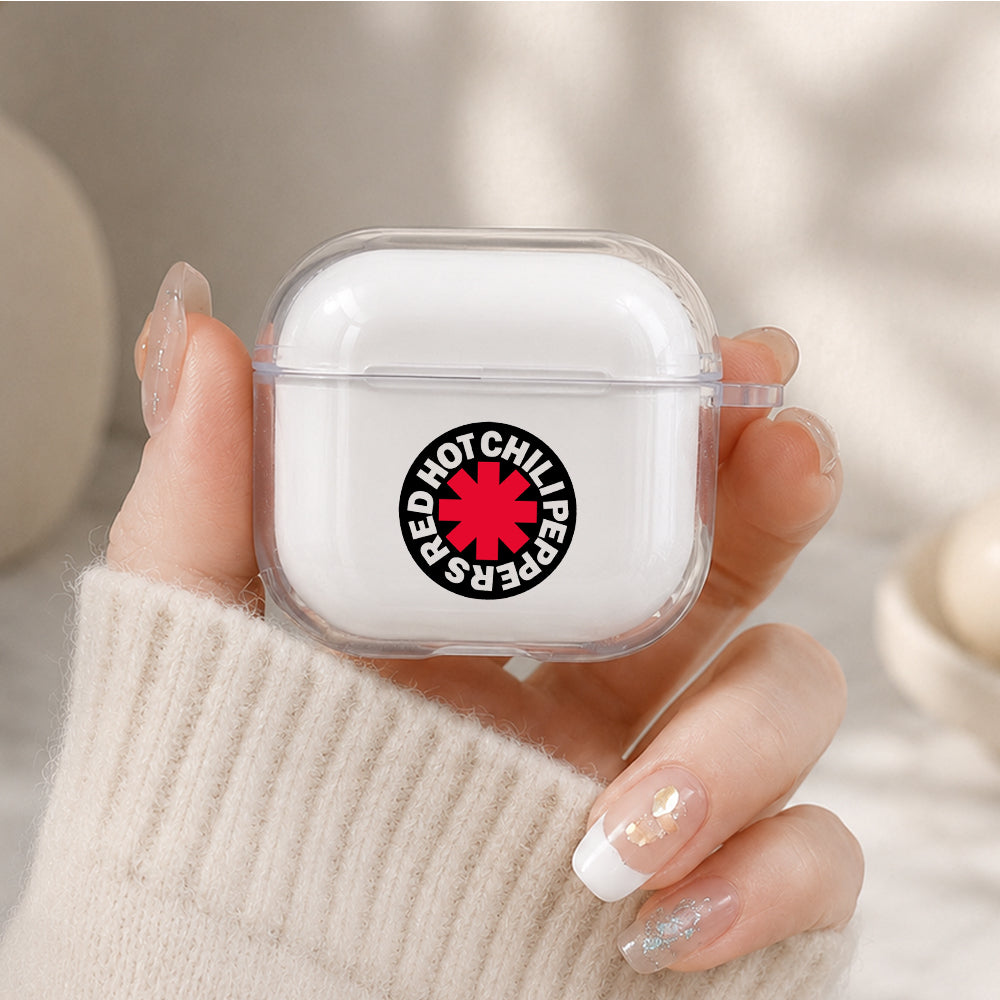 Hot Chili Peppers Logo Protective Apple Airpods 4 Clear Case - Durable Clear Protection
