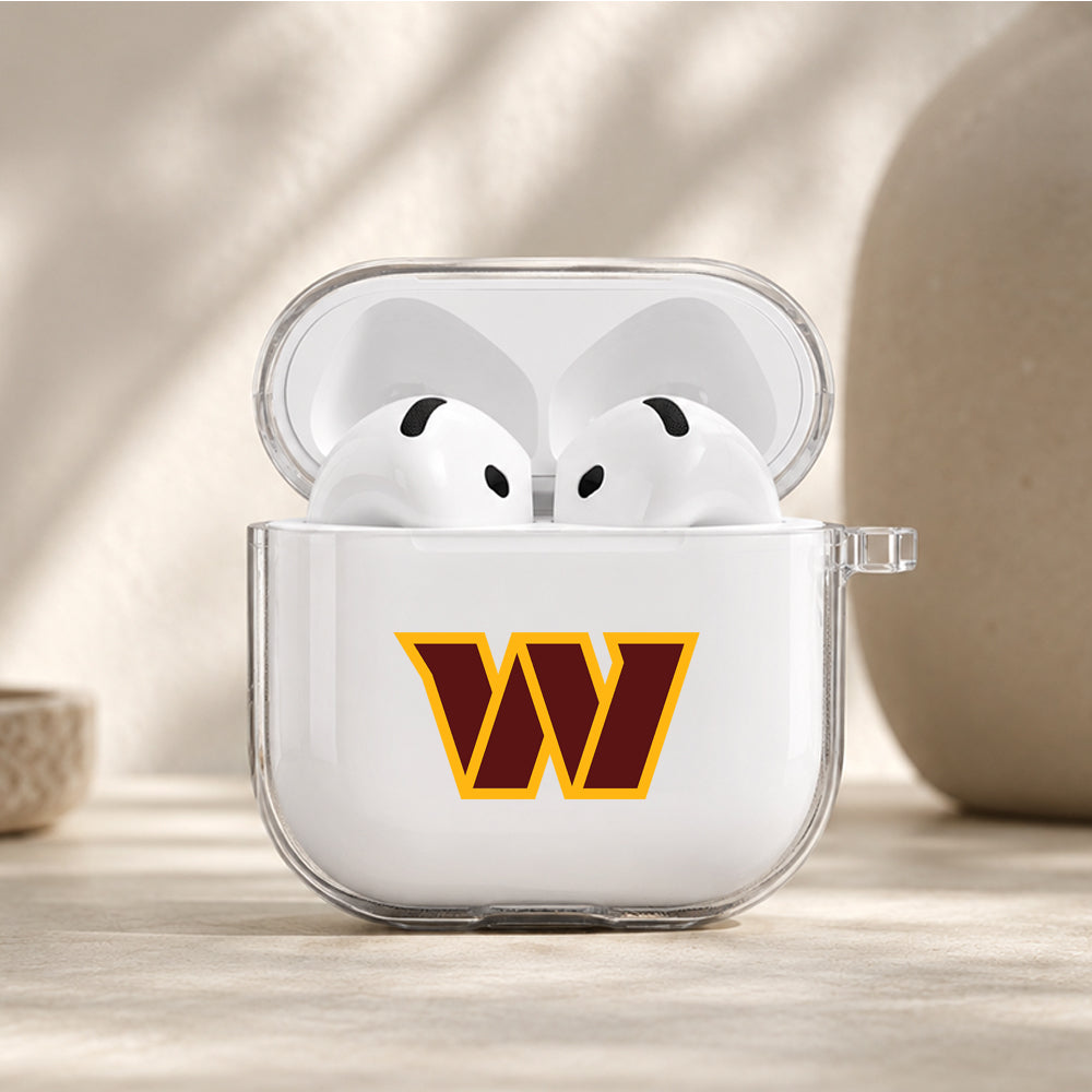 NFL Washington Commanders Logo Protective Apple Airpods 4 Clear Case - Durable Clear Protection