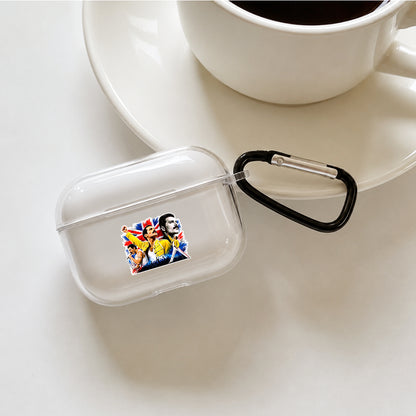 Freddie Mercury Queen Legacy Protective Apple AirPods Pro 3 Clear Case | Shockproof Cover