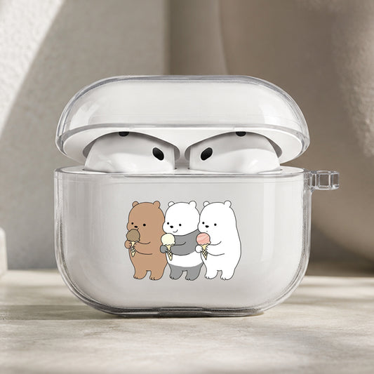 We Bare Bears Eat Ice Cream Protective Apple AirPods Pro 3 Clear Case | Shockproof Cover