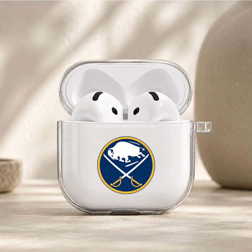 NHL Buffalo Sabres Logo Protective Apple Airpods 4 Clear Case - Durable Clear Protection