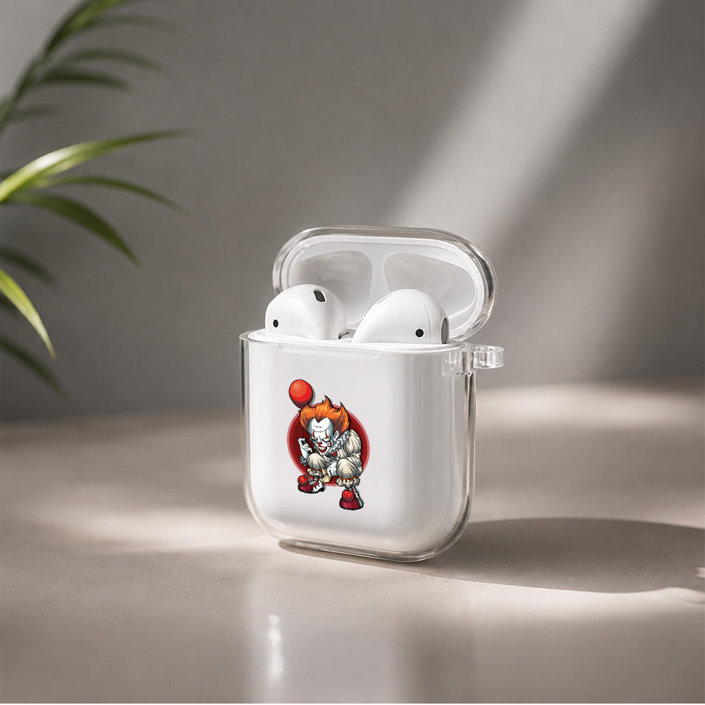 Pennywise The Clown Protective Clear Case Cover For Apple Airpods | Soft Silicone AirPods 1 / 2 Case | Protective Cover