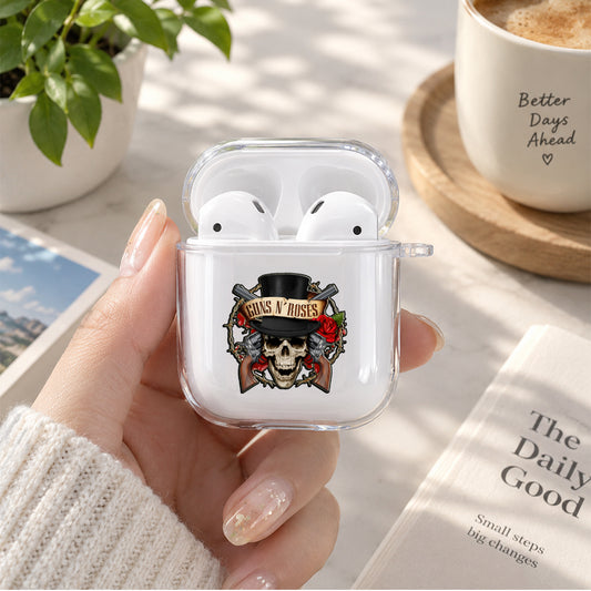 The Legend Guns N' Roses Protective Clear Case Cover For Apple Airpods | Soft Silicone AirPods 1 / 2 Case | Protective Cover