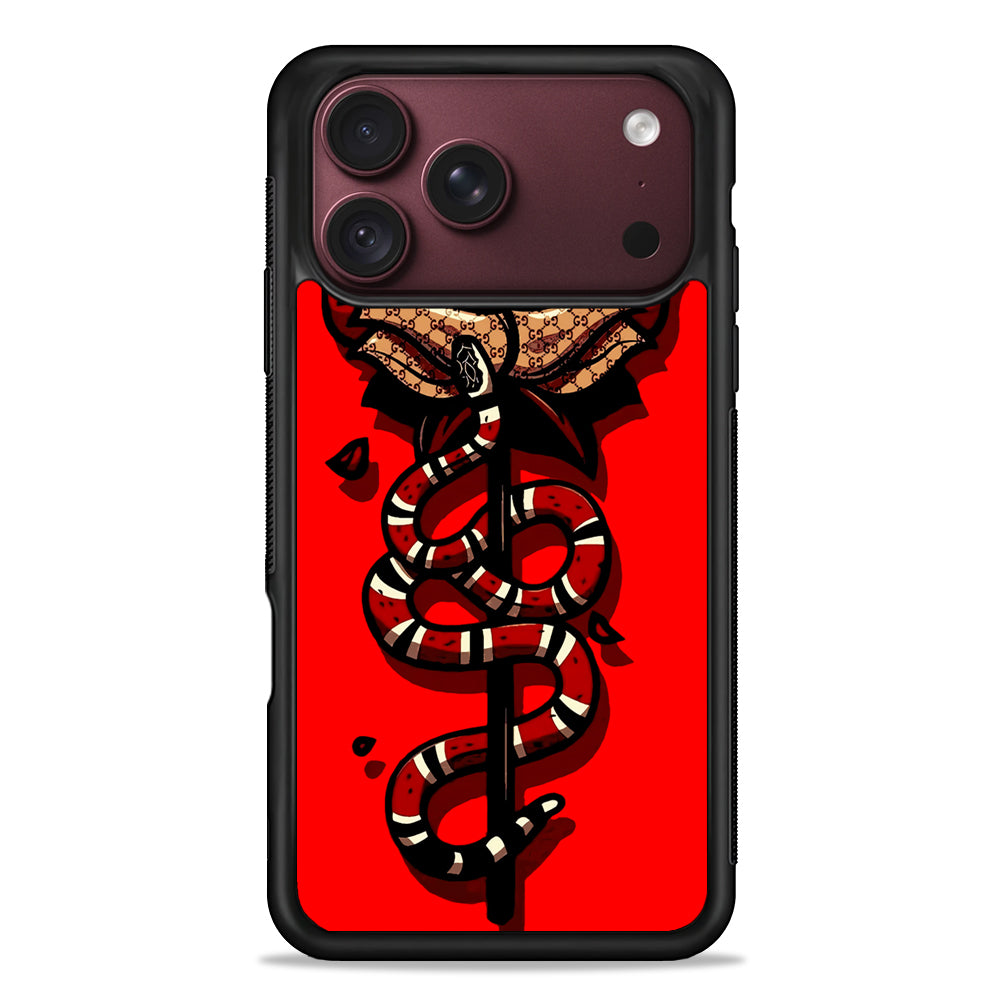 Red Rose Red Snake iPhone 18 Pro Max Case – Slim Silicone Protective Cover