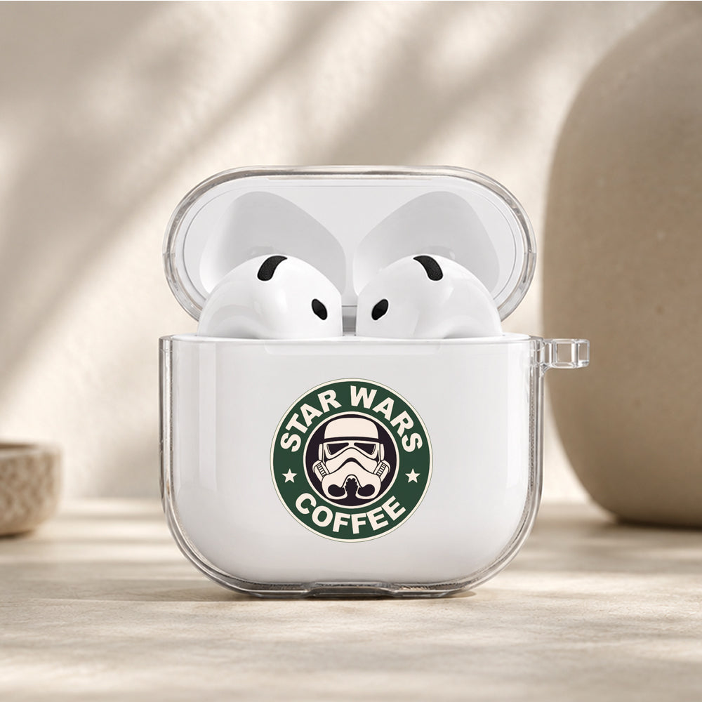 Stormtrooper Coffee Protective Apple Airpods 4 Clear Case - Durable Clear Protection