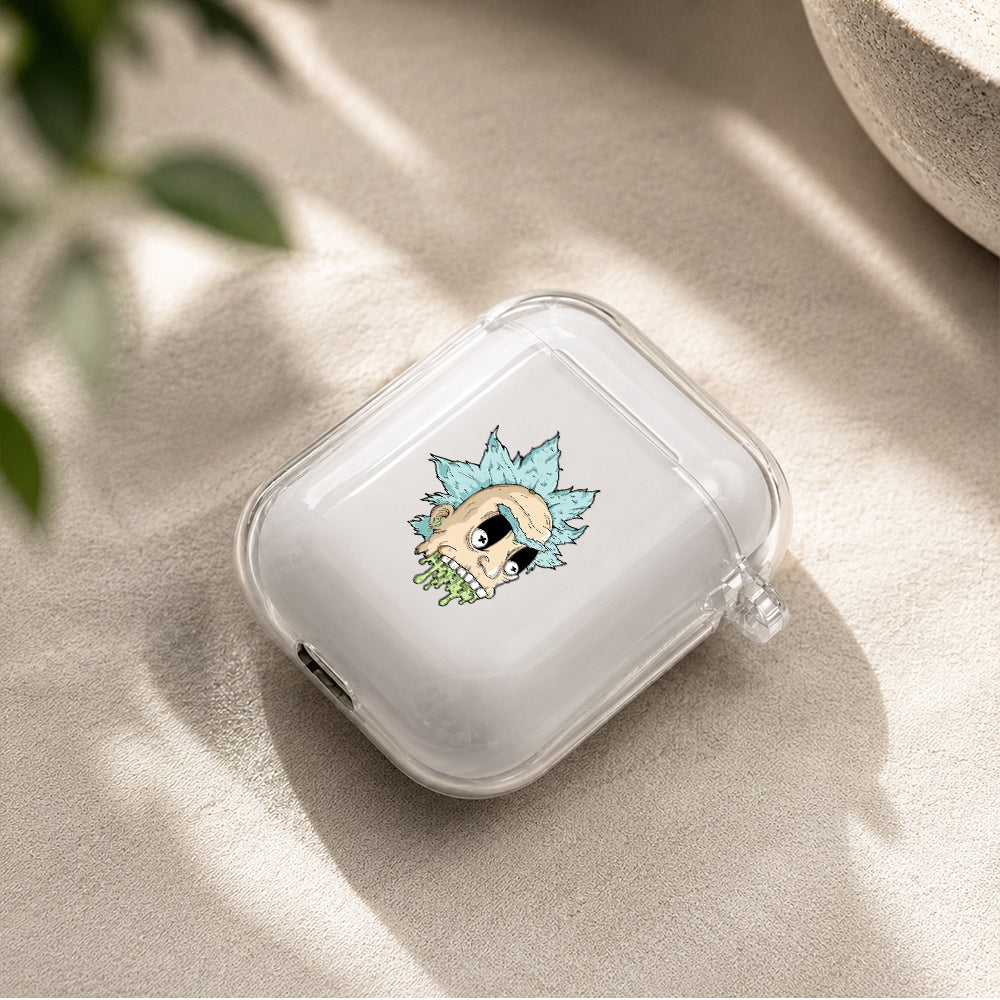 Rick Kaws Crazy Face Protective Clear Case Cover For Apple Airpods | Soft Silicone AirPods 1 / 2 Case | Protective Cover