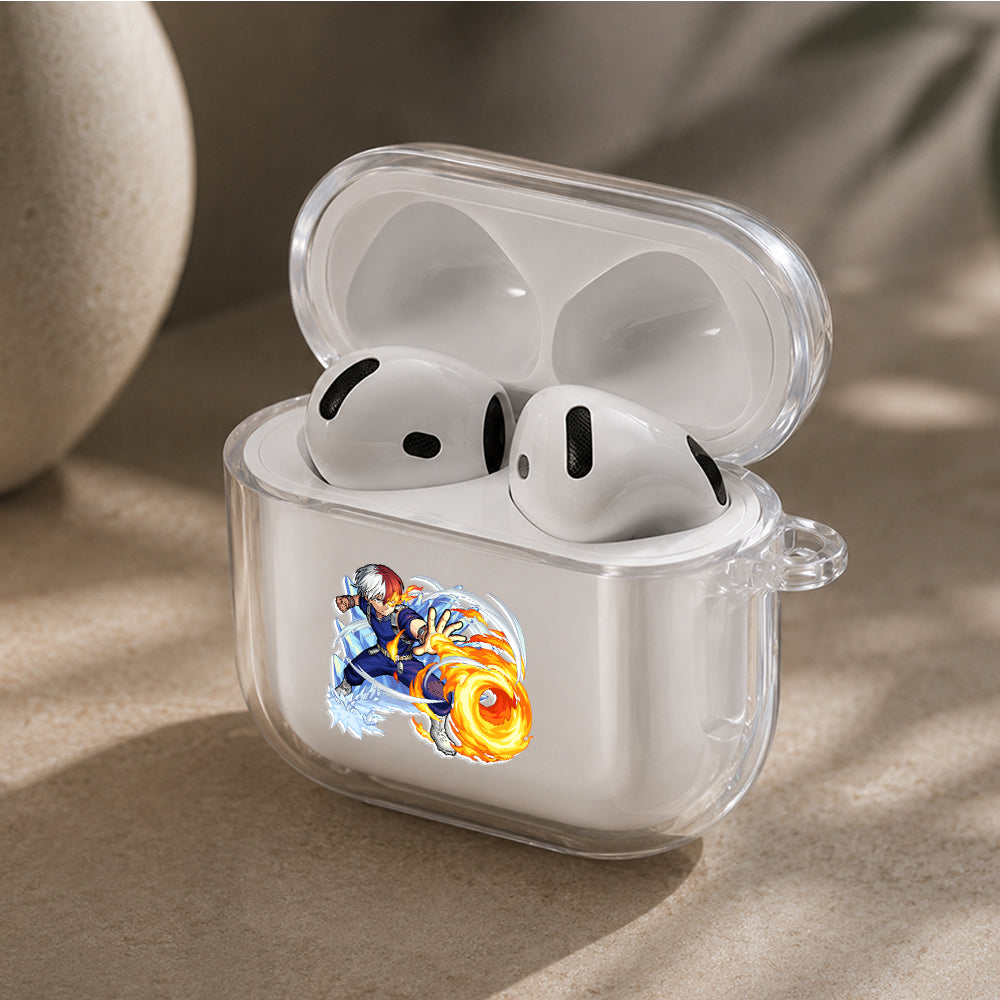 Shoto Todoroki Fire and Ice Protective Apple Airpods 4 Clear Case - Durable Clear Protection