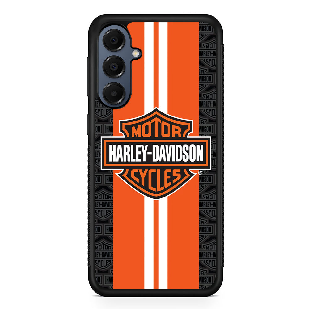 Harley Davidson White Striped Orange Samsung Galaxy A16 Case | Slim Protective Cover for Samsung Galaxy A16