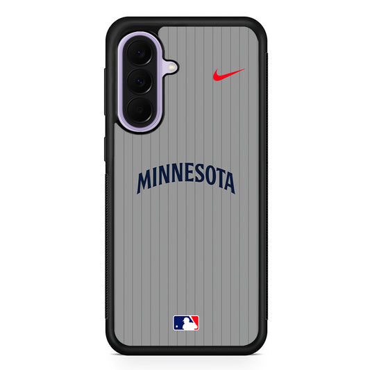 MLB Minnesota Twins Gray Nike Samsung Galaxy A37 Case | Samsung Galaxy A37 Rubber Protective Case