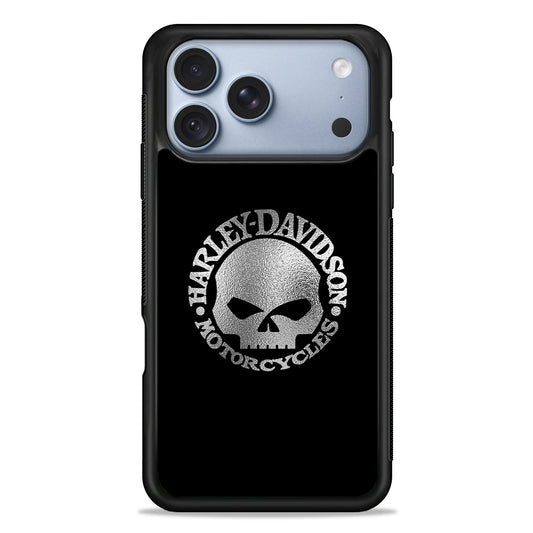 Harley Davidson Skull Silver iPhone 18 Pro Case - iPhone 18 Pro Silicone Case
