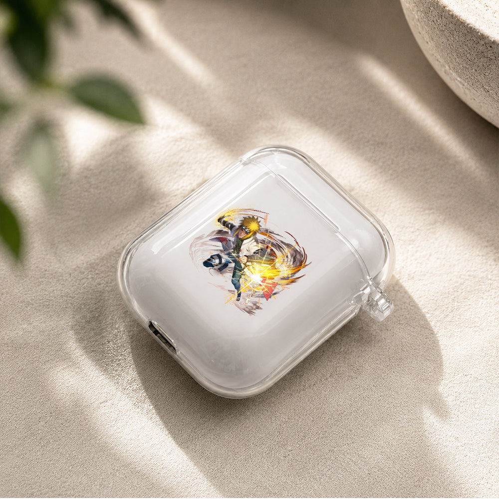 Minato Yellow Blazing Protective Clear Case Cover For Apple Airpods | Soft Silicone AirPods 1 / 2 Case | Protective Cover