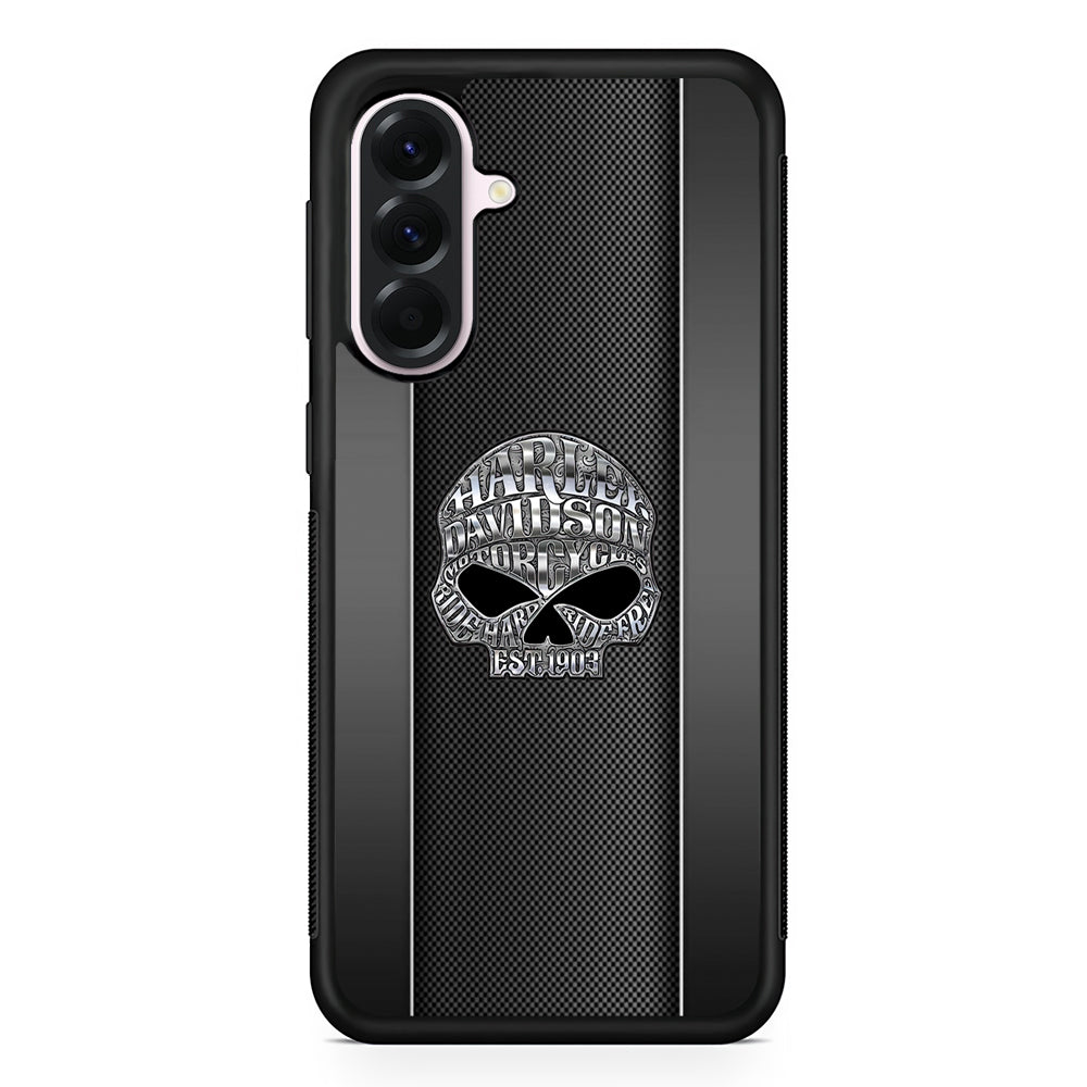 Harley Davidson Skull Design Samsung Galaxy A56 Case | Samsung Galaxy A56 Protective Rubber Case