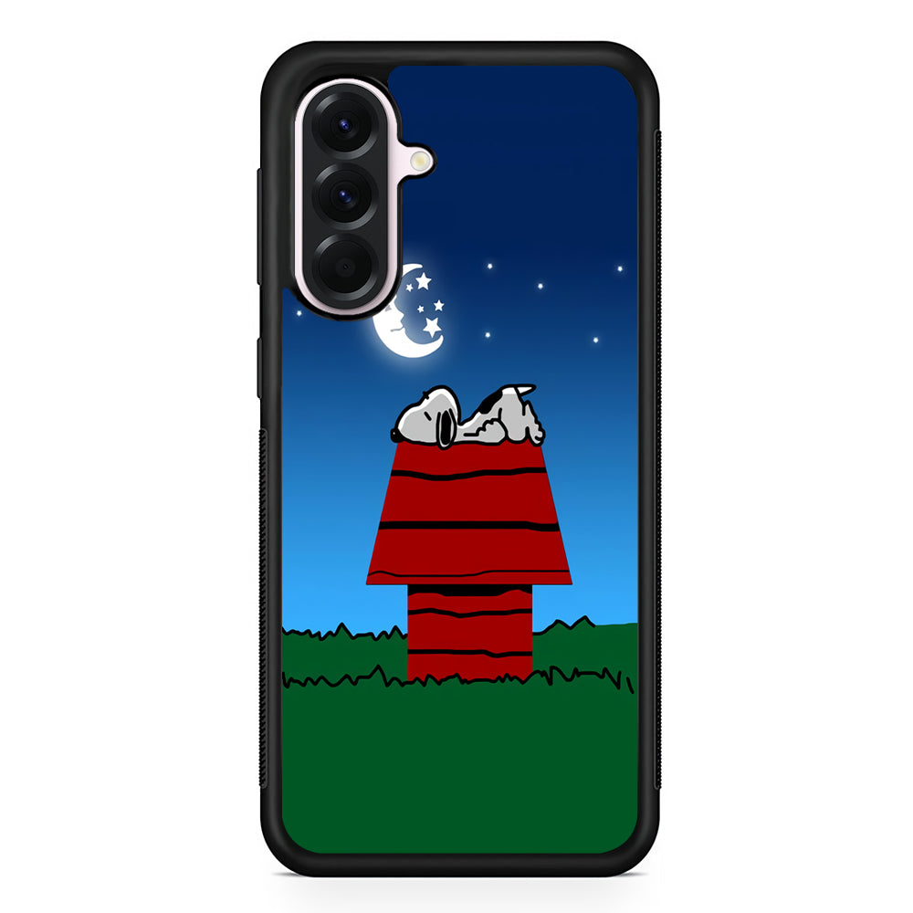 Snoopy Sleeps at Night Samsung Galaxy A56 Case | Samsung Galaxy A56 Protective Rubber Case