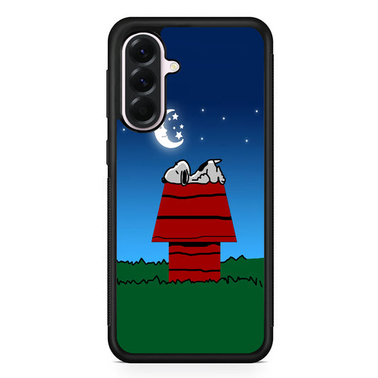 Snoopy Sleeps at Night Samsung Galaxy A56 Case | Samsung Galaxy A56 Protective Rubber Case