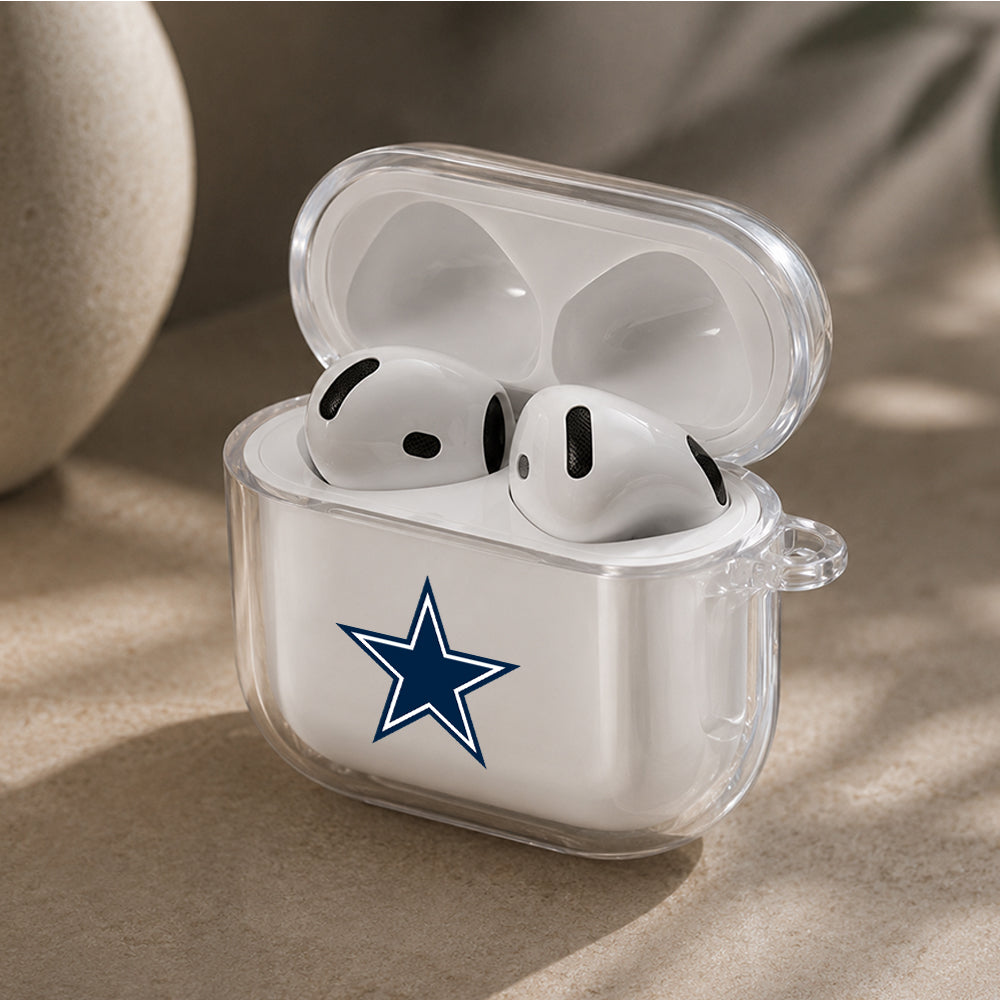 NFL Dallas Cowboys Logo Protective Apple Airpods 4 Clear Case - Durable Clear Protection