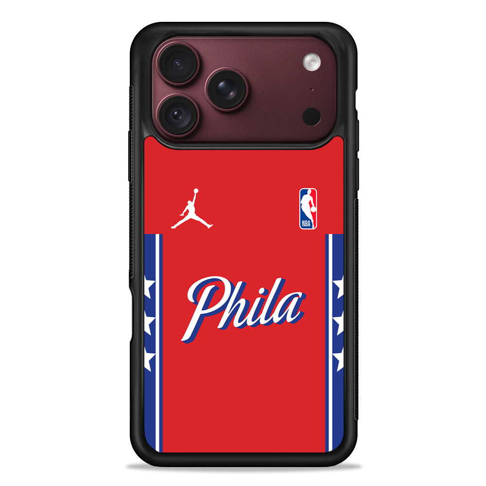 NBA Philadelphia 76ers Red Jordan iPhone 18 Pro Max Case – Slim Silicone Protective Cover