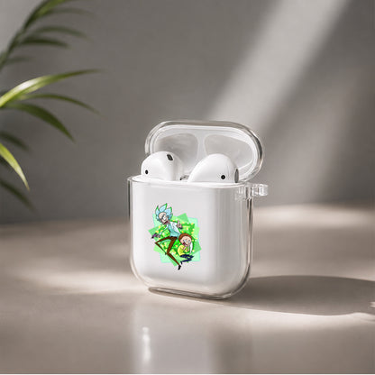 Rick and Morty Scary Journey Protective Clear Case Cover For Apple Airpods | Soft Silicone AirPods 1 / 2 Case | Protective Cover