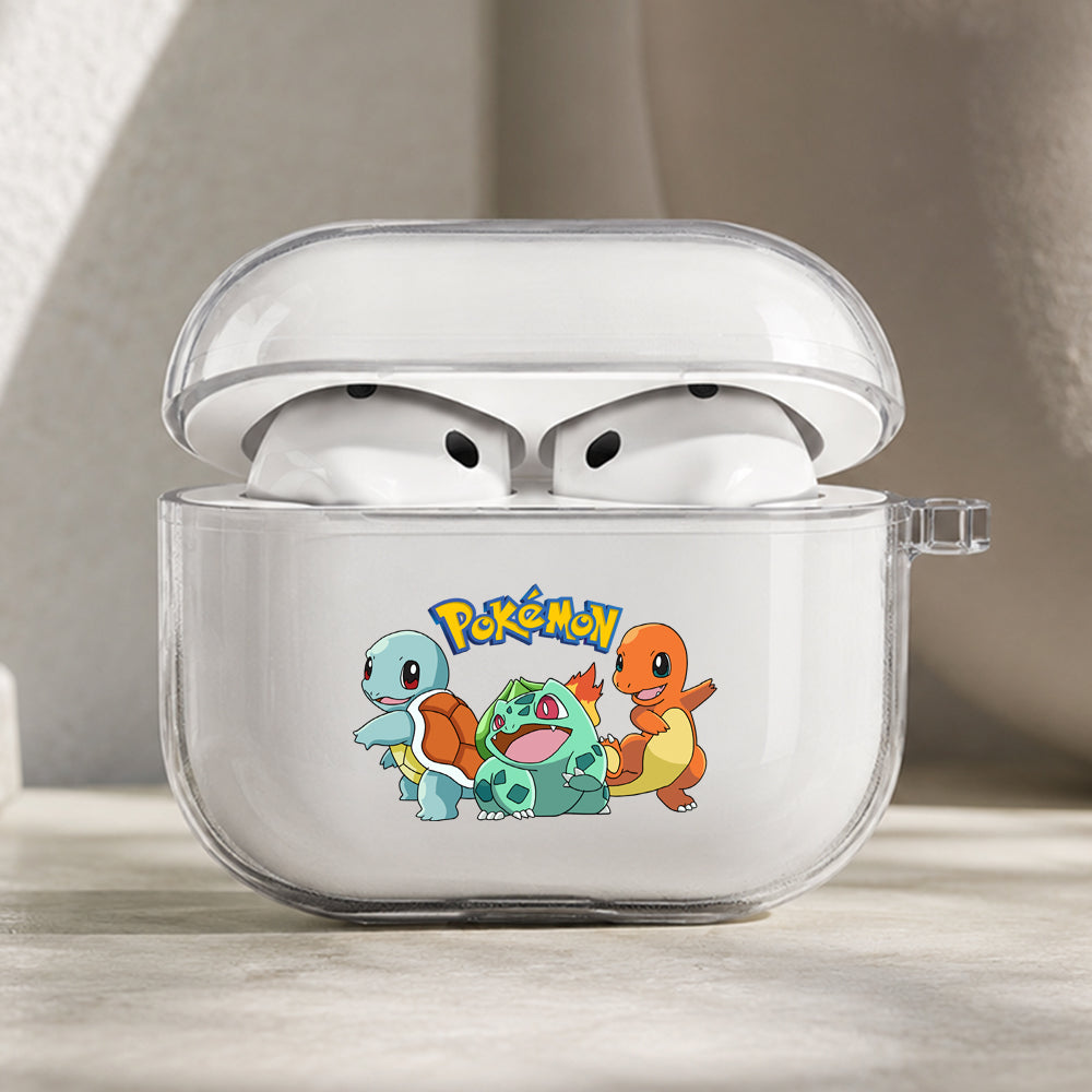 Pokemon Original Trio Starters Protective Apple AirPods Pro 3 Clear Case | Shockproof Cover