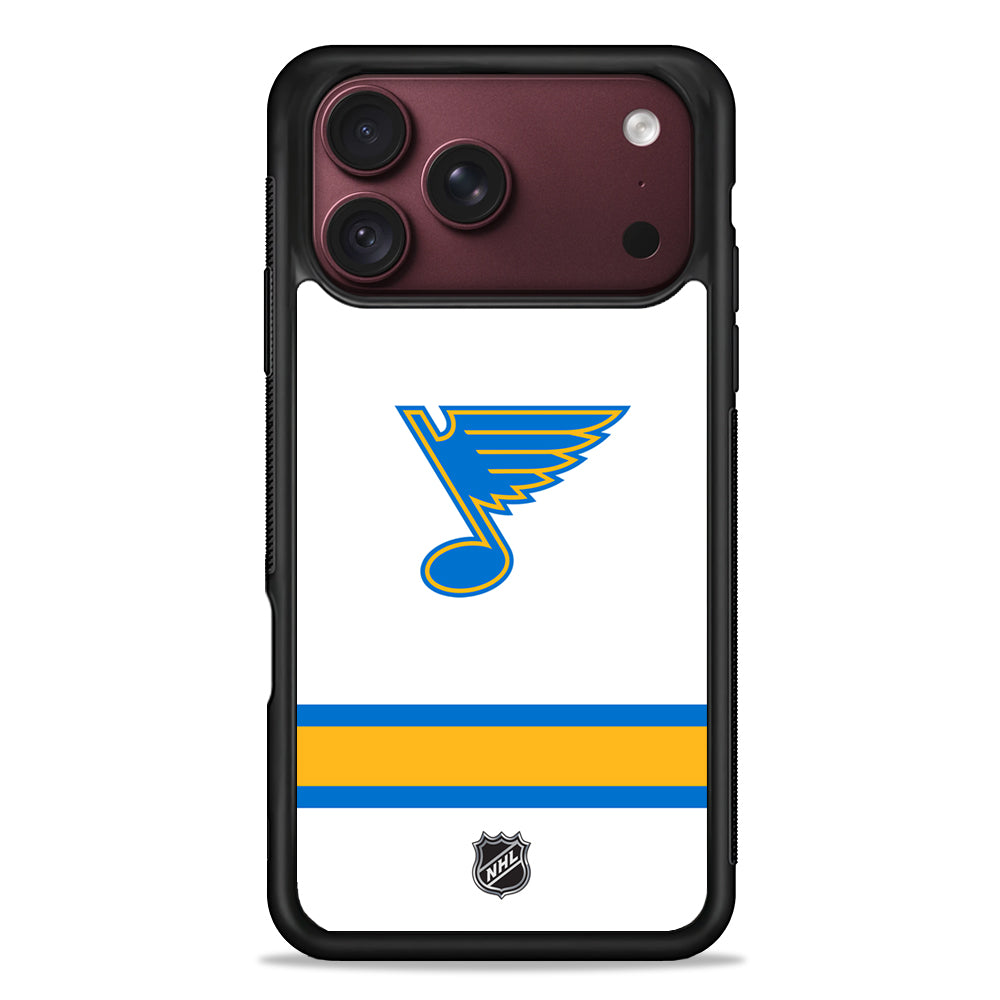 NHL St Louis Blues White iPhone 18 Pro Max Case – Slim Silicone Protective Cover