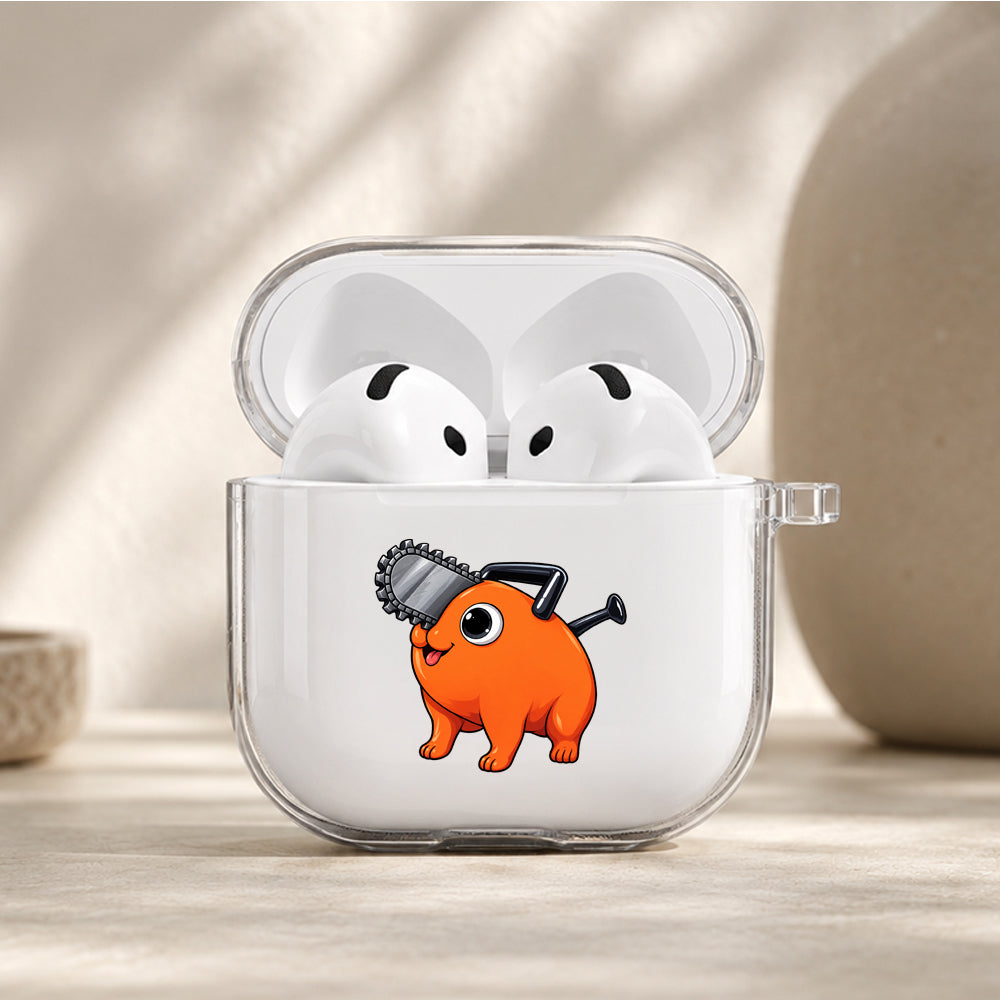Pochita Cute Chainsaw Smile Protective Apple Airpods 4 Clear Case - Durable Clear Protection