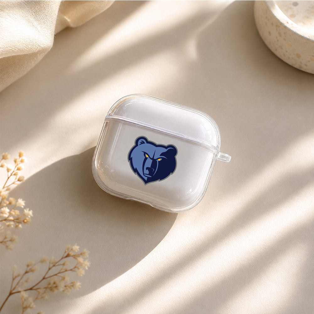 NBA Memphis Grizzlies Logo Protective Apple Airpods 4 Clear Case - Durable Clear Protection