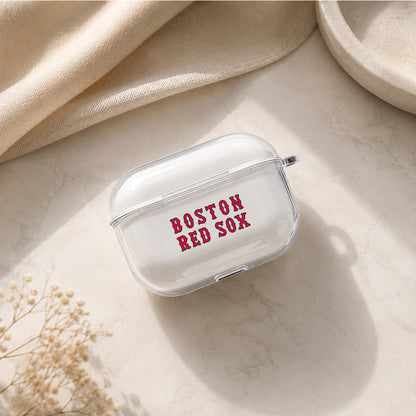 MLB Boston Red Sox Symbol Protective Apple AirPods Pro 3 Clear Case | Shockproof Cover