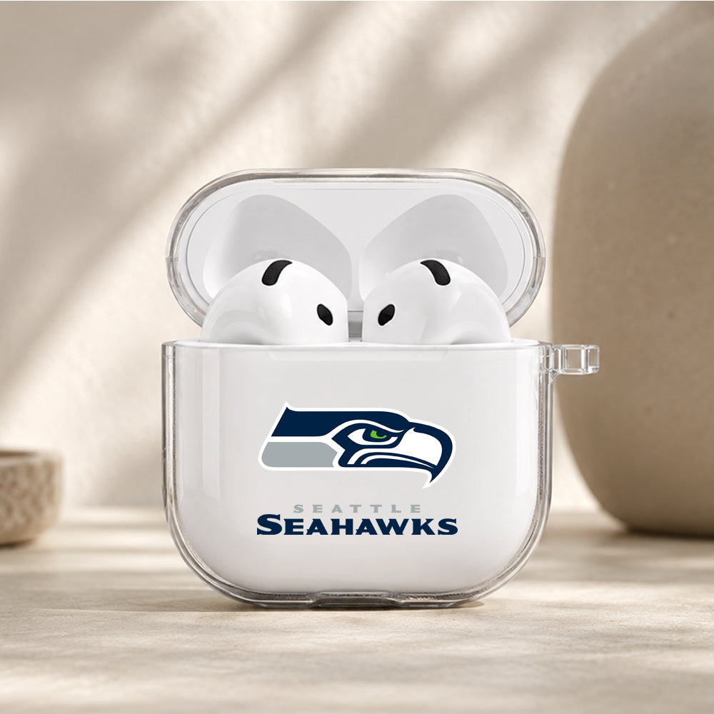 NFL Seattle Seahawks Logo Protective Apple Airpods 4 Clear Case - Durable Clear Protection