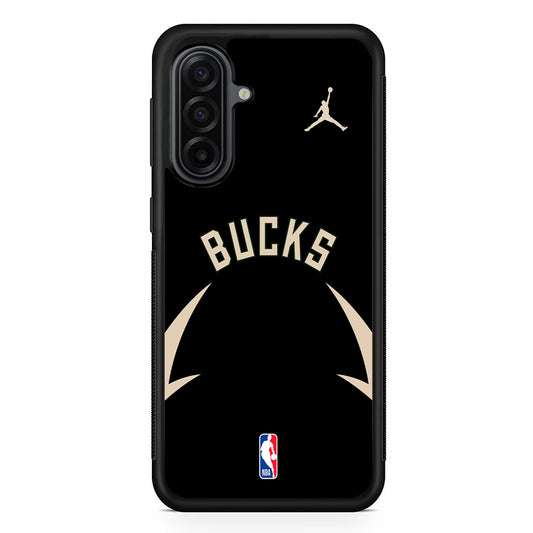 NBA Milwaukee Bucks Black Jordan Samsung Galaxy A17 Case | Durable Rubber Samsung Galaxy A17 Phone Case