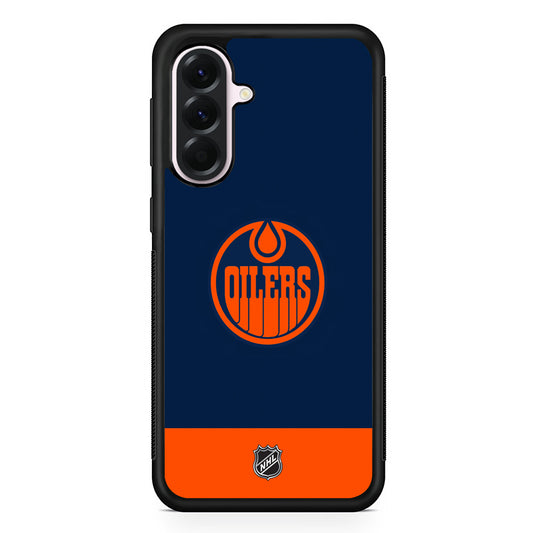NHL Edmonton Oilers Navy Samsung Galaxy A56 Case | Samsung Galaxy A56 Protective Rubber Case