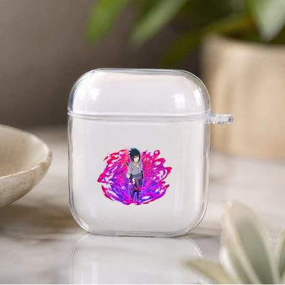Uchiha Sasuke Protective Clear Case Cover For Apple Airpods | Soft Silicone AirPods 1 / 2 Case | Protective Cover