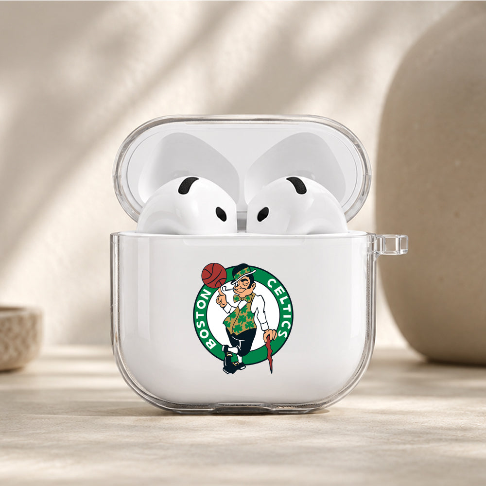 NBA Boston Celtics Logo Protective Apple Airpods 4 Clear Case - Durable Clear Protection