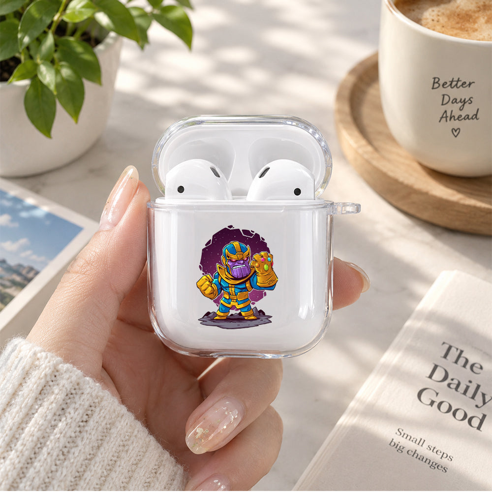 Thanos Mini Cartoon Protective Clear Case Cover For Apple Airpods | Soft Silicone AirPods 1 / 2 Case | Protective Cover