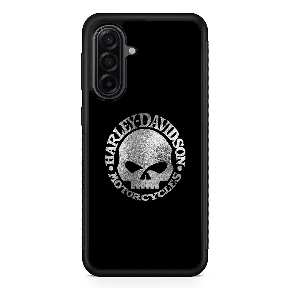 Harley Davidson Skull Silver Samsung Galaxy A17 Case | Durable Rubber Samsung Galaxy A17 Phone Case
