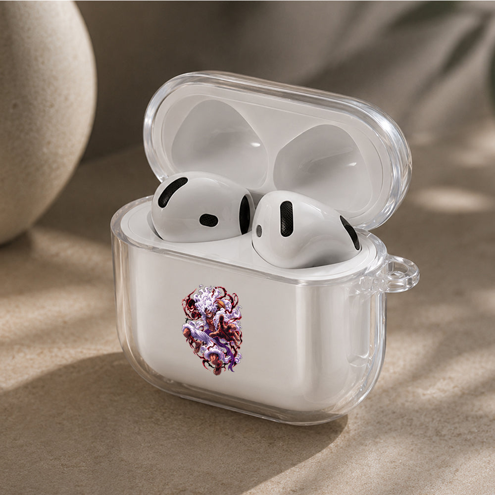 Luffy Sun God Form Protective Apple Airpods 4 Clear Case - Durable Clear Protection