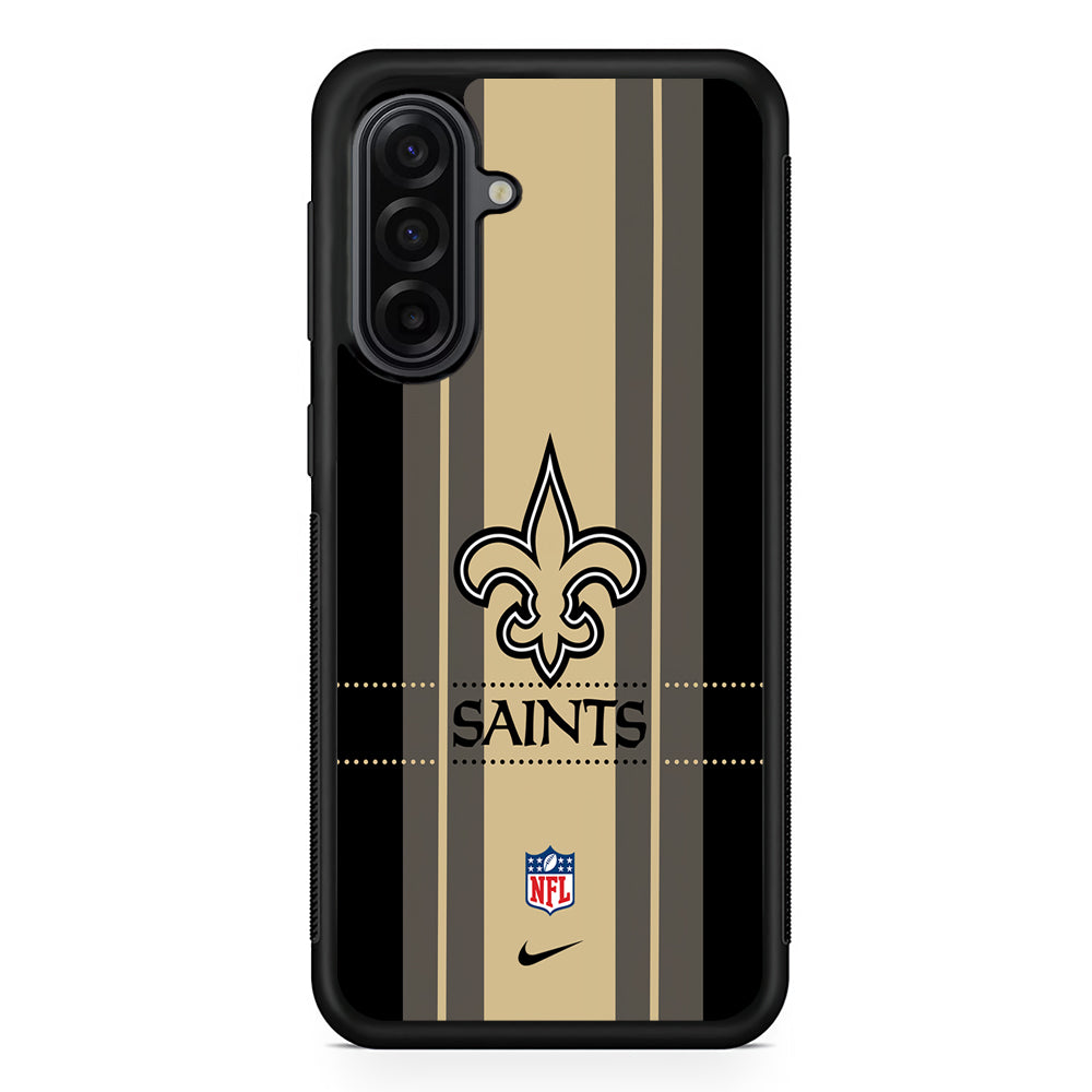NFL New Orleans Saints Stripe Nike Samsung Galaxy A17 Case | Durable Rubber Samsung Galaxy A17 Phone Case