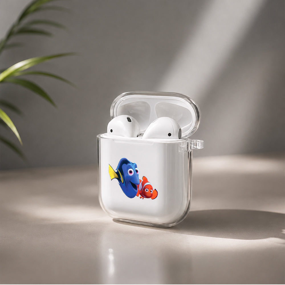 Nemo and Dory Protective Clear Case Cover For Apple Airpods | Soft Silicone AirPods 1 / 2 Case | Protective Cover