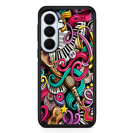 Music Doodle Art Samsung Galaxy S26 Plus Case | Slim Protective Rubber Cover