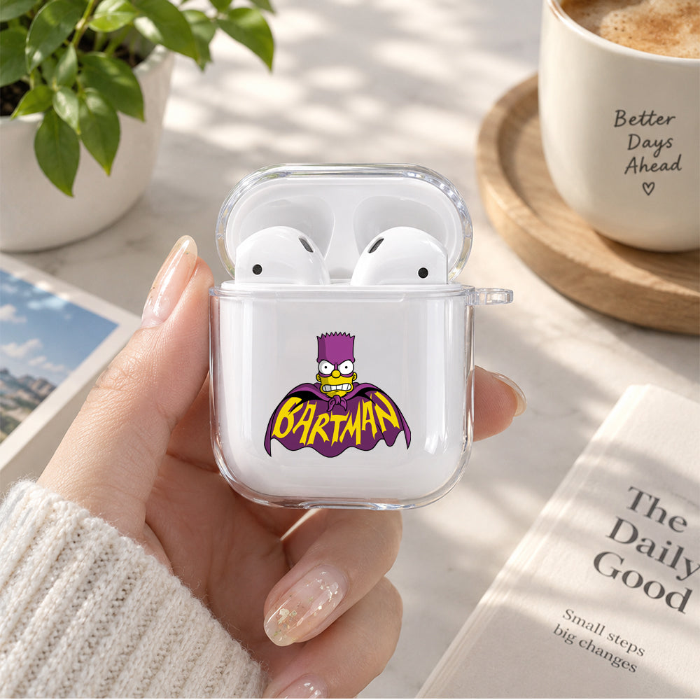 The Simpson Bartman Mode Protective Clear Case Cover For Apple Airpods | Soft Silicone AirPods 1 / 2 Case | Protective Cover