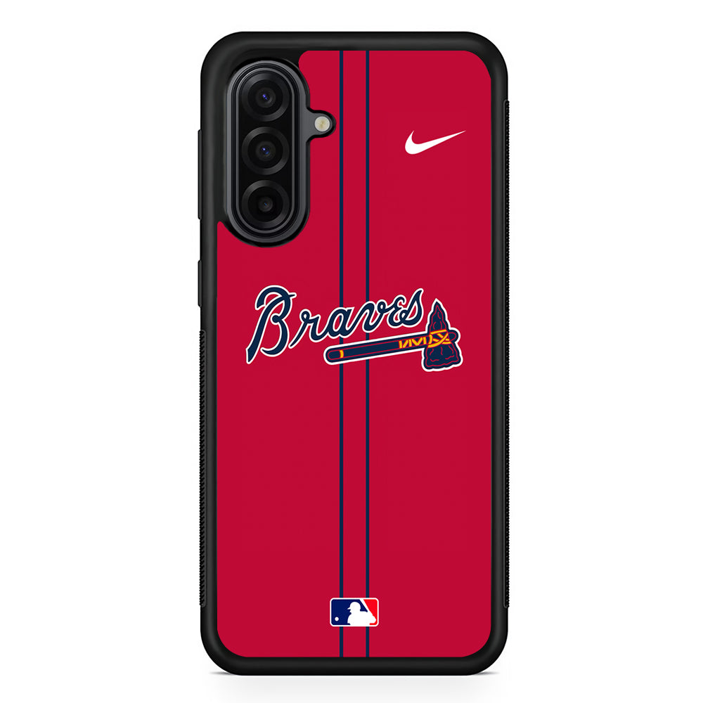 MLB Atlanta Braves Red Nike Samsung Galaxy A17 Case | Durable Rubber Samsung Galaxy A17 Phone Case