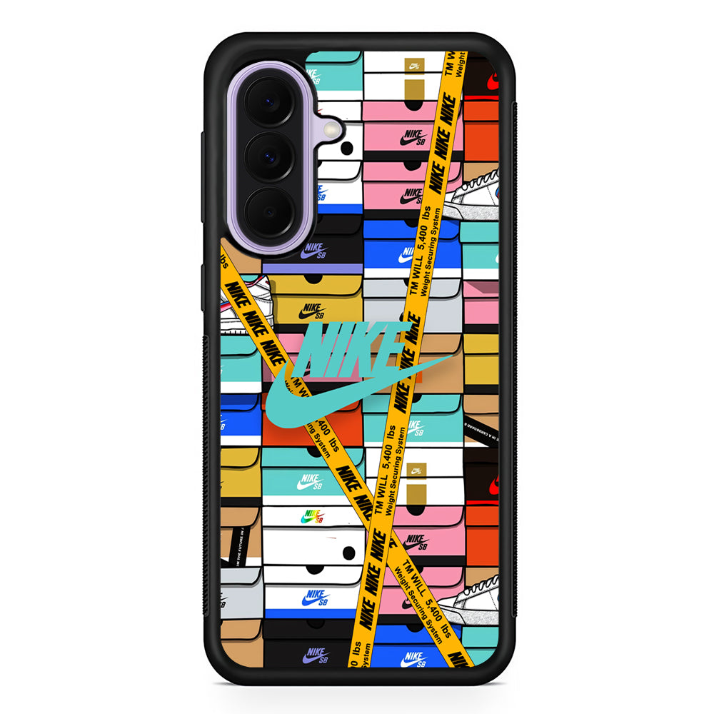 Nike Box Shoes Collage Samsung Galaxy A37 Case | Samsung Galaxy A37 Rubber Protective Case